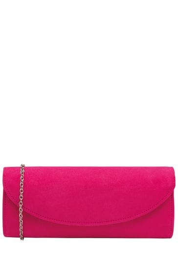 Lotus Pink Clutch Bag with Chain