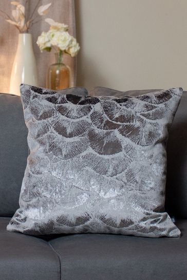 Ashley Wilde Flint/Steel Grey Jaden Velvet Feather Filled Cushion