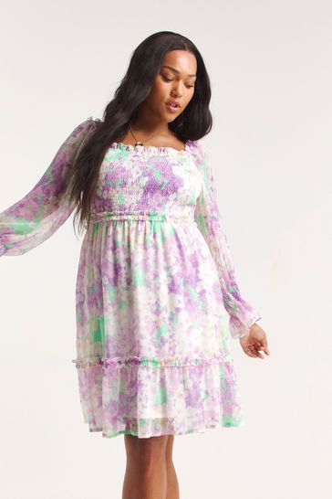 Buy Simply Be Purple Floral Tiered Floral Dress from Next Austria