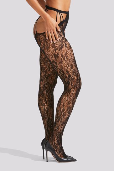 Buy Ann Summers Black Lace Strappy Crotchless Tights from Next Australia