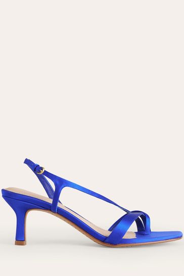 Blue satin sandals clearance