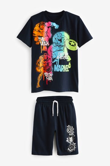 Navy Short Sleeve License T-Shirt And Shorts Set (3-16yrs)