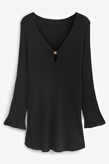 Black sweater shop cover up