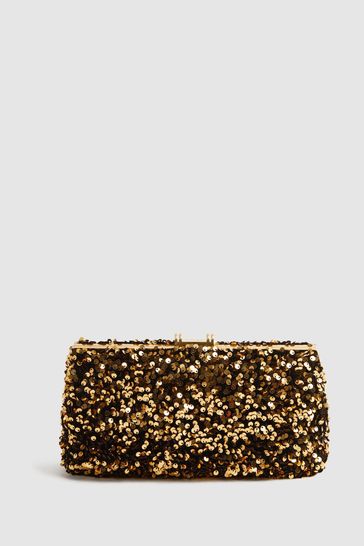 Buy Reiss Bronze Mayfair Sequin Clutch Bag from Next Spain