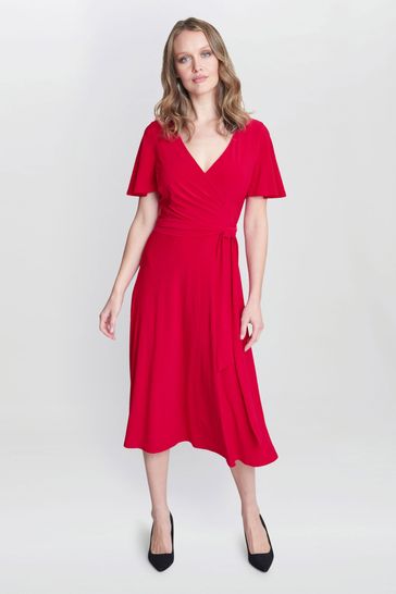Gina bacconi red lace dress top