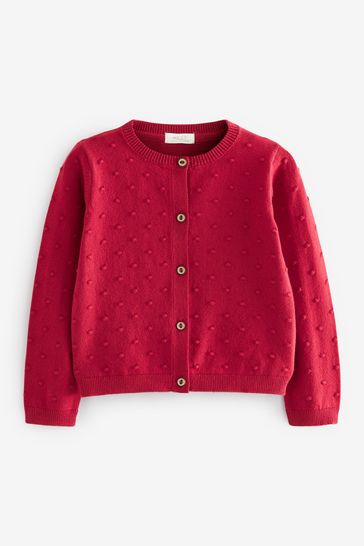 Red bobble cardigan clearance