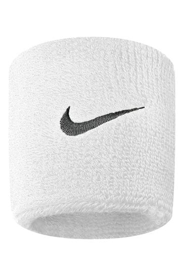 Nike White Swoosh Wristband