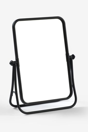 Black table deals mirror with stand