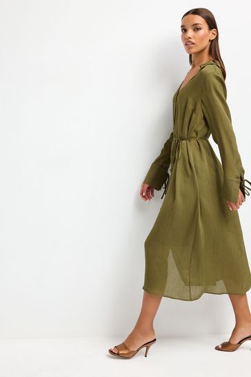 Khaki shop green dress
