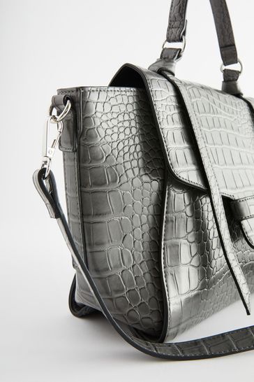 Grey croc store bag