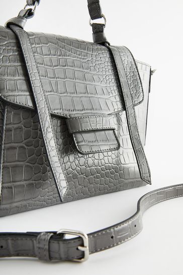 Grey croc bag new arrivals