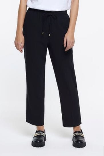 Black tailored joggers sales
