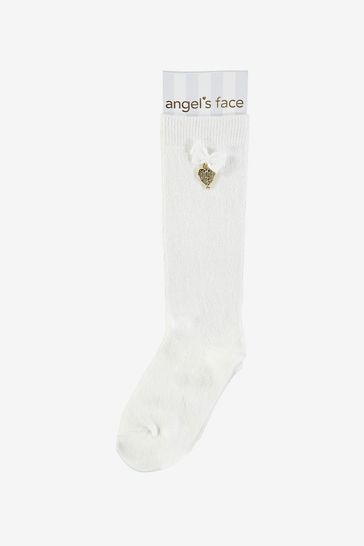 Angel's Face White Snowdrop Charming Socks