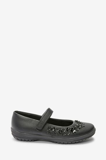 Buy Black Narrow Fit E School Flower Mary Jane Shoes from Next