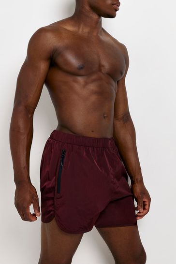 Buy River Island Red Iridescent Runner Swim Shorts from Next Ireland