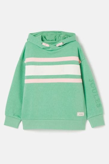 Joules Haley Green Colourblock Hooded Sweatshirt