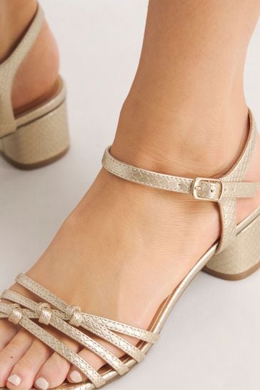 Buy JD Williams Gold Strappy Sandals With Flexi Sole In Wide Fit
