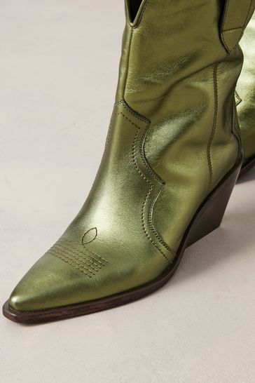 Green metallic boots clearance