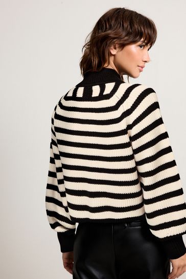 Black sweater with white zipper 2025