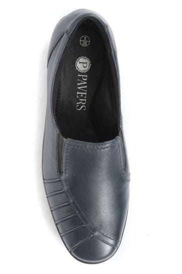 Buy Pavers Blue Ladies Wide Fit Leather Slip On Shoes from Next Bahrain