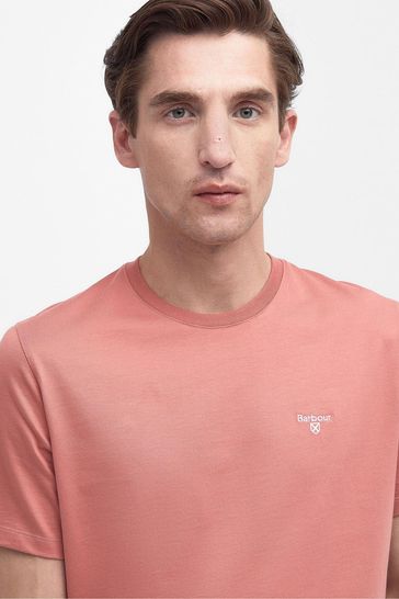 Barbour t shirt mens Pink 2025