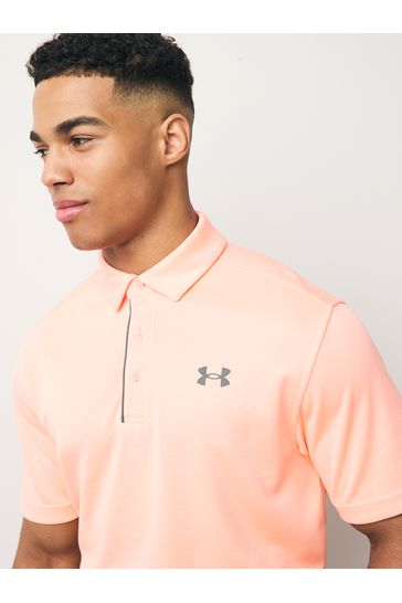 Under armour orange golf shirt on sale