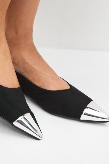 Metallic flat shoes online