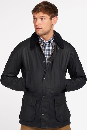 barbour ashby wax jacket navy