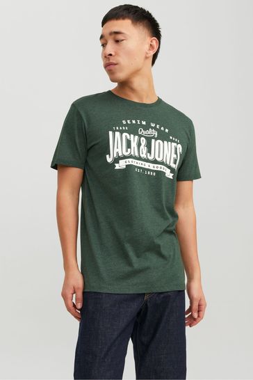 JACK & JONES Green Short Sleeve Logo T-Shirt