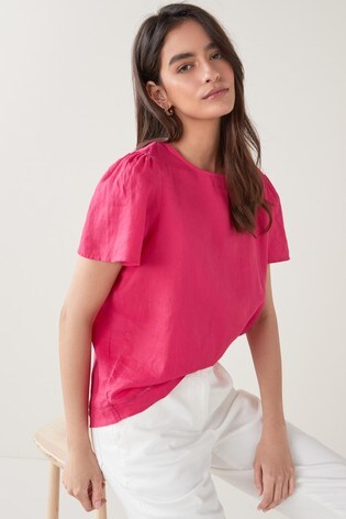 Pink Linen T-Shirt