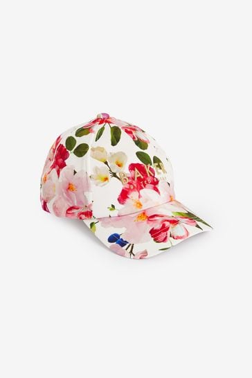 Gorra de béisbol bordada de sarga floral para niña de Baker by Ted Baker
