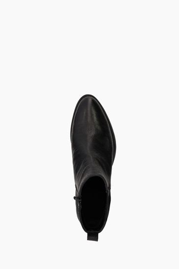 Buy Dune London Pouring V Cut Elastic Heeled Black Boots from Next