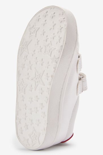 White trainers with velcro fastening store