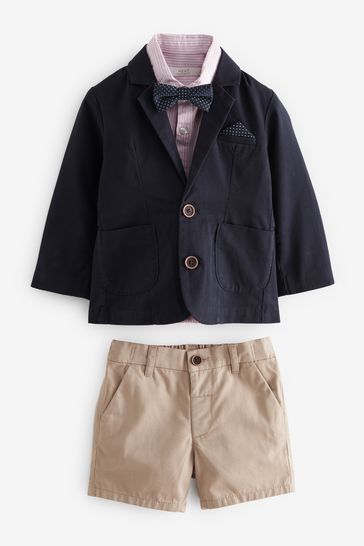 Buy Navy Blazer Shirt Short Bow Tie Set 3mths 9yrs from Next Bahrain