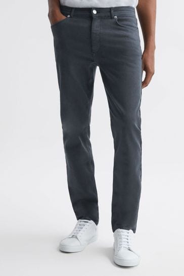 Reiss Airforce Blue Dover Slim Fit Brushed Jeans