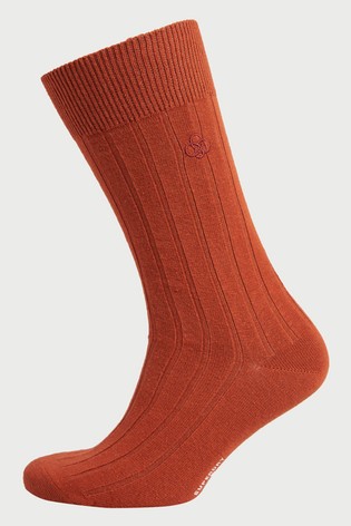 Superdry Orange Casual Rib Socks