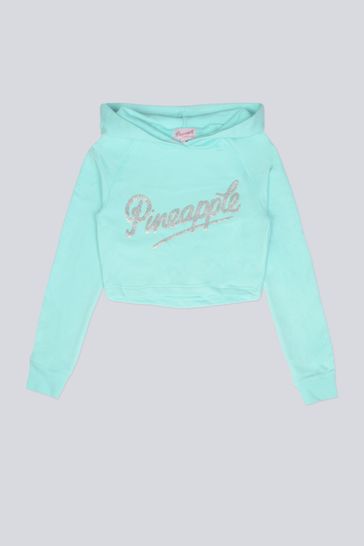 Buy Pineapple Girls Green Glitter Logo Crop Hoodie from Next
