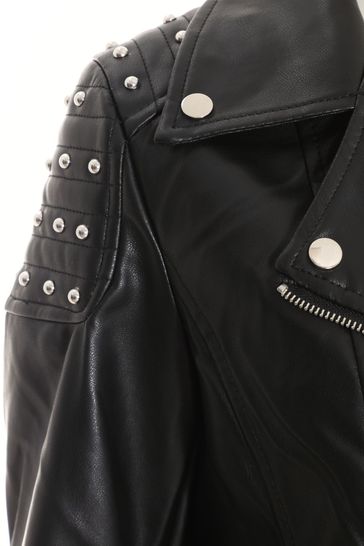 Black studded shop biker jacket