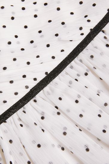 Buy Monsoon Natural Abigail Polka Dot Prom Dress from Next Ireland