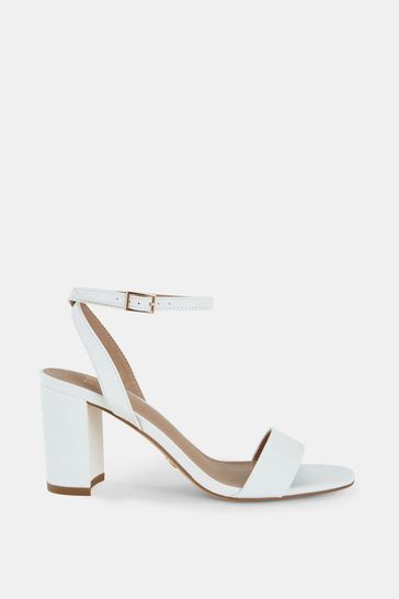 White wide fit block heels top