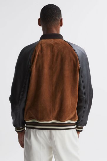 Reiss leather bomber jacket top