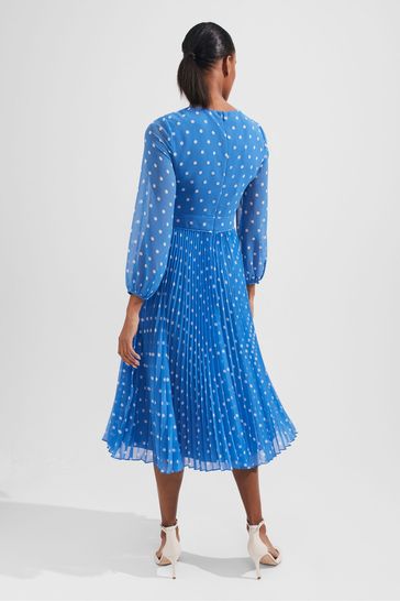 Hobbs blue spotty dress sales