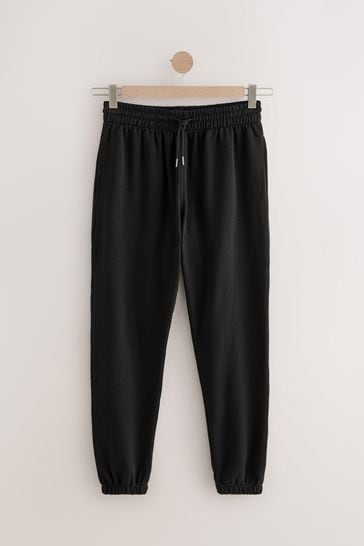 Black cuffed joggers womens hot sale
