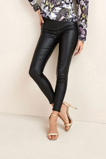 Buy Black Sculpt Pull-On Coated Leggings from Next Germany