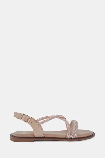 Buy Novo Gold Twinkle Diamante Trim Flat Sandals from Next Netherlands