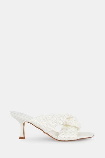 White low heel mules on sale