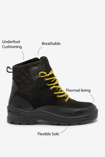 Buy Black Next Active Sports Waterproof Signature Lace Up Walking Boots from Next Luxembourg