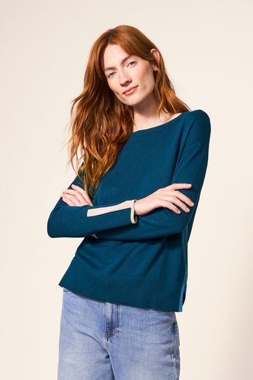 White Stuff Teal Blue Jumper