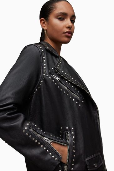 Allsaints naoki leather jacket top