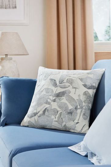 Blue 50 x 50cm Leaf Cushion